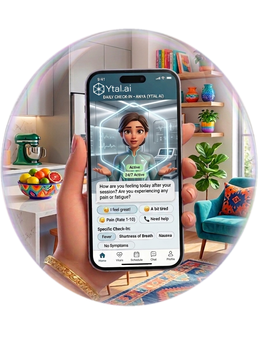 Aira daily check-in on a phone between home care visits